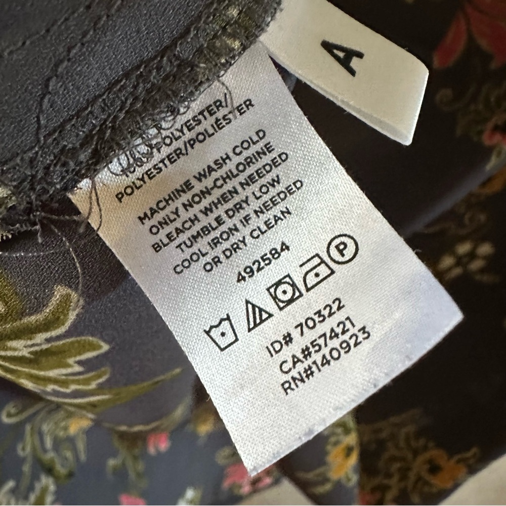 Ann Taylor LOFT Dark Floral Ruffle Blouse - Picture 3 of 4